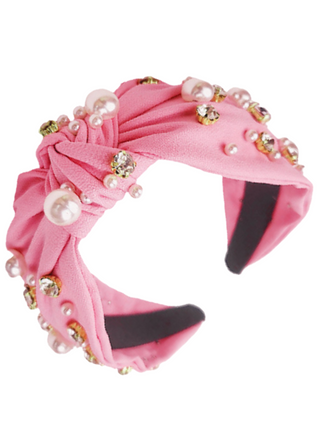 Pink Pearl and Rhinestone Headband