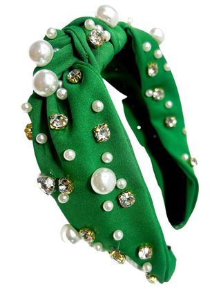 Bright Green & Pearl Headband