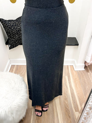 Grey soft jersey knit skirt 